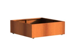 Plantenbak Cortenstaal Op Wielen 120x120x40 Cm