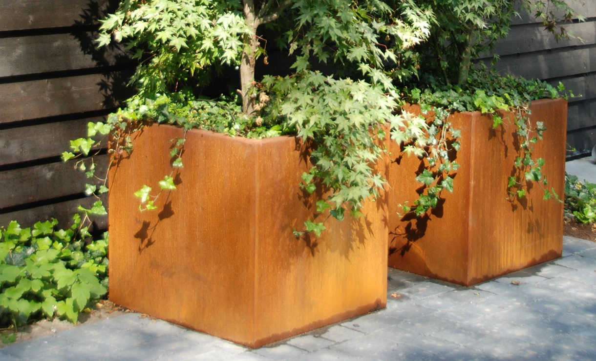 Plantenbak Cortenstaal 80x80x80 Cm Adezz 4 Plantenbak Cortenstaal 80x80x80 Cm Adezz - Afbeelding 2