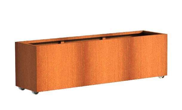 Plantenbak Cortenstaal Op Wielen 200x50x50 Cm 3 Plantenbak Cortenstaal Op Wielen 200x50x50 Cm