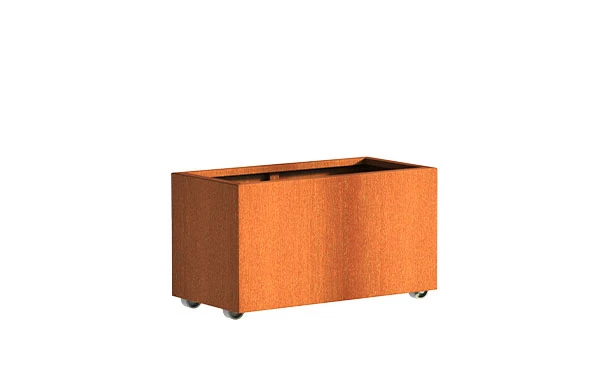 Plantenbak Cortenstaal Op Wielen 100x50x50 Cm 3 Plantenbak Cortenstaal Op Wielen 100x50x50 Cm